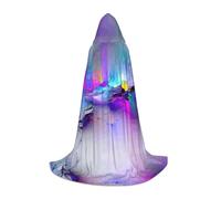 TTYDOKLA Northern Lights Painting Print Hooded Cloak,Wizard And Renaissance Costume Cape With Hood,For Role Play And Parties