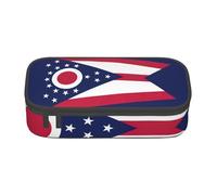 TTYDOKLA Ohio State Flag Print Oxford Cloth Pencil Pouch with Multiple Compartments,Great for Travel Or Office
