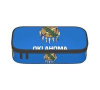 TTYDOKLA Oklahoma State Flag Print Oxford Cloth Pencil Pouch with Multiple Compartments,Great for Travel Or Office