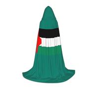 TTYDOKLA Palestine Flag Print Hooded Cloak,Wizard And Renaissance Costume Cape With Hood,For Role Play And Parties