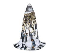 TTYDOKLA Penguins In The Snow Print Hooded Cloak,Wizard And Renaissance Costume Cape With Hood,For Role Play And Parties