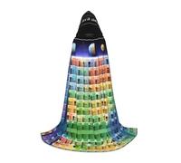 TTYDOKLA Periodic Table Of Elements Print Hooded Cloak,Wizard And Renaissance Costume Cape With Hood,For Role Play And Parties