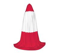 TTYDOKLA Polish Flag Print Hooded Cloak,Wizard And Renaissance Costume Cape With Hood,For Role Play And Parties