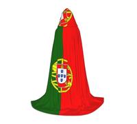 TTYDOKLA Portuguese Flag Print Hooded Cloak,Wizard And Renaissance Costume Cape With Hood,For Role Play And Parties