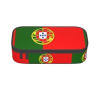 TTYDOKLA Portuguese Flag Print Oxford Cloth Pencil Pouch with Multiple Compartments,Great for Travel Or Office