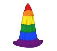 TTYDOKLA Rainbow Flag Print Hooded Cloak,Wizard And Renaissance Costume Cape With Hood,For Role Play And Parties