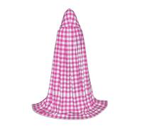 TTYDOKLA Red Plaid Print Hooded Cloak,Wizard And Renaissance Costume Cape With Hood,For Role Play And Parties