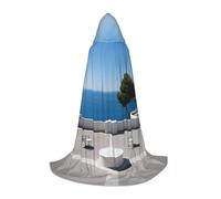 TTYDOKLA Scenery Of A Table Above Sea Print Hooded Cloak,Wizard And Renaissance Costume Cape With Hood,For Role Play And Parties