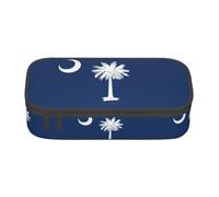 TTYDOKLA South Carolina Flag Print Oxford Cloth Pencil Pouch with Multiple Compartments,Great for Travel Or Office