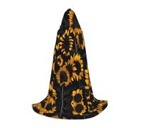TTYDOKLA Sunflower Blooming Flowers Plants Print Hooded Cloak,Wizard And Renaissance Costume Cape With Hood,For Role Play And Parties