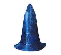 TTYDOKLA The Blue Binary Print Hooded Cloak,Wizard And Renaissance Costume Cape With Hood,For Role Play And Parties