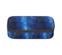 TTYDOKLA The Blue Binary Print Oxford Cloth Pencil Pouch with Multiple Compartments,Great for Travel Or Office