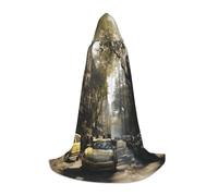 TTYDOKLA The Mumbai Filmcity Tours Print Hooded Cloak,Wizard And Renaissance Costume Cape With Hood,For Role Play And Parties