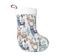TTYDOKLA Tropical Cactus Animal Lama Print Vibrant Spacious Christmas Stockings For Family Decorations Knitted Christmas Stockings