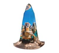 TTYDOKLA Two Submarine Turtles Under Print Hooded Cloak,Wizard And Renaissance Costume Cape With Hood,For Role Play And Parties