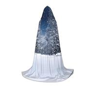 TTYDOKLA Winter Snow Falling In The Park Print Hooded Cloak,Wizard And Renaissance Costume Cape With Hood,For Role Play And Parties