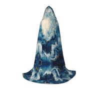 TTYDOKLA Within The Tides Print Hooded Cloak,Wizard And Renaissance Costume Cape With Hood,For Role Play And Parties