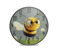 Ttylsdd Wall Clock, Silent Non Ticking Wall Clocks, Bees Decorative Battery Operated Wall Clocks for Kitchen, Bedroom, Living Room, Office (9.5 Inch)