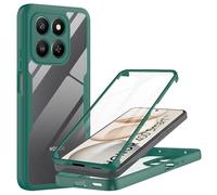 TTYSHTT Designed for Honor 400 Smart 5G Case 6.77 Inch, 360 Full-Body Shockproof Case with Built-in Touch Sensitive Anti-Scratch Screen Protector Bumper Phone Case Cover - Green/Clear