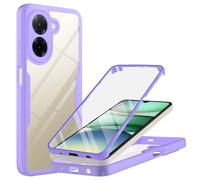 TTYSHTT Designed for Xiaomi Redmi A5 4G Case 6.88 Inch, 360 Full-Body Shockproof Case with Built-in Touch Sensitive Anti-Scratch Screen Protector Bumper Phone Case Cover - Purple/Clear
