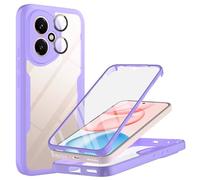 TTYSHTT For Honor 400 5G Case with Built-in Screen Protector with Camera Lens Protector, Military Grade Shockproof Clear Cover 360 Full Body Protective Rugged Bumper Phone Case，Purple/Clear