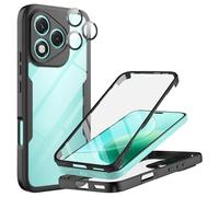 TTYSHTT For Honor 400 Lite 5G Case with Built-in Screen Protector with Camera Lens Protector, Military Grade Shockproof Clear Cover 360 Full Body Protective Rugged Bumper Phone Case，Black/Clear
