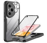 TTYSHTT For Honor 400 pro 5G Case with Built-in Screen Protector with Camera Lens Protector, Military Grade Shockproof Clear Cover 360 Full Body Protective Rugged Bumper Phone Case，Black/Clear