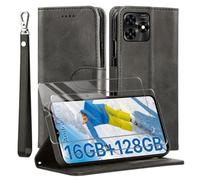 TTYSHTT for Umidigi G5 Mecha Case and 2 Tempered Glass Screen Protector, Leather Wallet Phone Case with Card Slots Magnetic Closure Kickstand Shockproof Protective Cover for Umidigi G5 Mecha - Black