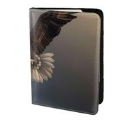 ttyuac 3D Bald Eagle Flying with American Flag Print Passport Holder 5.5 Inch, PU Leather Passport Cover for Travel, Airplane, Train & Holiday Adventures for Women Men Travelling Essentials