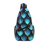 ttyuac 3D Magical Dragon Scales Pattern Print Cross Chest Bag, Shoulder Bag Crossbody Bags, Casual bag, Lightweight Sling Backpack for Commute Hiking Cycling Camping Travel Outdoor