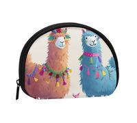 ttyuac Alpaca Llama Print Coin Purse, Small Coin Purse with Zip, Cosmetic Bag, Coin Holder Purse, Portable Purse, Women's Mini Bag for Storing Change, Cards, Keys