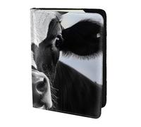 ttyuac Animal Funny Cow Head Black White Print Passport Holder 5.5 Inch, PU Leather Passport Cover for Travel, Airplane, Train & Holiday Adventures for Women Men Travelling Essentials