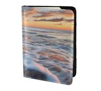 ttyuac Beach Maui Hawaii Sunset Sea Waves Clouds Print Passport Holder 5.5 Inch, PU Leather Passport Cover for Travel, Airplane, Train & Holiday Adventures for Women Men Travelling Essentials