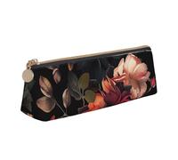 ttyuac Beautiful Floral Print Leather Pencil Case - Cute Pen Case, Stylish Pencil Case with Practical Zip for Storing Pens Pencils & Cosmetics Desk Supplies Organisers Office Supplies