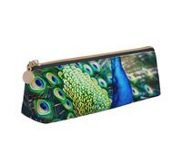 ttyuac Beautiful Peacock Print Leather Pencil Case - Cute Pen Case, Stylish Pencil Case with Practical Zip for Storing Pens Pencils & Cosmetics Desk Supplies Organisers Office Supplies
