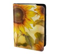 ttyuac Beautiful Yellow Sunflower Print Passport Holder 5.5 Inch, PU Leather Passport Cover for Travel, Airplane, Train & Holiday Adventures for Women Men Travelling Essentials