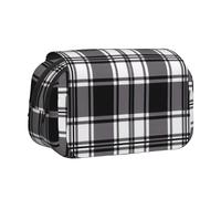 ttyuac Black and White Plaid Print Pencil Case, Double-Layer Big Pencil Pouch Bag, Stationery Pen Case Office Stationery Organizer Multifunctional Pencil Bag Pen Marker Case