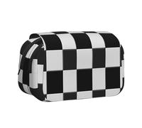 ttyuac Black and White Print Pencil Case, Double-Layer Big Pencil Pouch Bag, Stationery Pen Case Office Stationery Organizer Multifunctional Pencil Bag Pen Marker Case