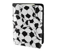 ttyuac Black and White Soccer Ball Pattern Print Passport Holder 5.5 Inch, PU Leather Passport Cover for Travel, Airplane, Train & Holiday Adventures for Women Men Travelling Essentials