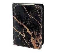 ttyuac Black Gold Marble Print Passport Holder 5.5 Inch, PU Leather Passport Cover for Travel, Airplane, Train & Holiday Adventures for Women Men Travelling Essentials