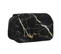 ttyuac Black Marble Print Pencil Case, Double-Layer Big Pencil Pouch Bag, Stationery Pen Case Office Stationery Organizer Multifunctional Pencil Bag Pen Marker Case