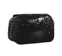 ttyuac Black White Glitter Print Pencil Case, Double-Layer Big Pencil Pouch Bag, Stationery Pen Case Office Stationery Organizer Multifunctional Pencil Bag Pen Marker Case