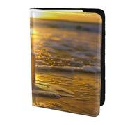 ttyuac Bottles Beer Beach Sunset Time Print Passport Holder 5.5 Inch, PU Leather Passport Cover for Travel, Airplane, Train & Holiday Adventures for Women Men Travelling Essentials