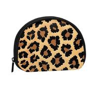 ttyuac Brown Pattern Leopard Print Coin Purse, Small Coin Purse with Zip, Cosmetic Bag, Coin Holder Purse, Portable Purse, Women's Mini Bag for Storing Change, Cards, Keys