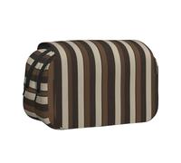 ttyuac Brown Stripe Print Pencil Case, Double-Layer Big Pencil Pouch Bag, Stationery Pen Case Office Stationery Organizer Multifunctional Pencil Bag Pen Marker Case