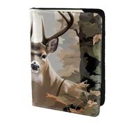 ttyuac Camouflage Deer_1 Print Passport Holder 5.5 Inch, PU Leather Passport Cover for Travel, Airplane, Train & Holiday Adventures for Women Men Travelling Essentials