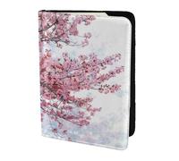 ttyuac Cherry Blossoms Tree Print Passport Holder 5.5 Inch, PU Leather Passport Cover for Travel, Airplane, Train & Holiday Adventures for Women Men Travelling Essentials