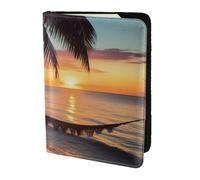 ttyuac Coconut Beach Sunset Hammock Print Passport Holder 5.5 Inch, PU Leather Passport Cover for Travel, Airplane, Train & Holiday Adventures for Women Men Travelling Essentials