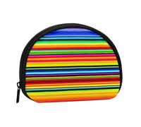 ttyuac Colorful Mexican Stripes Print Coin Purse, Small Coin Purse with Zip, Cosmetic Bag, Coin Holder Purse, Portable Purse, Women's Mini Bag for Storing Change, Cards, Keys