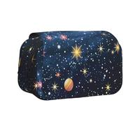 ttyuac Constellation Star Clusters Galaxies Print Pencil Case, Double-Layer Big Pencil Pouch Bag, Stationery Pen Case Office Stationery Organizer Multifunctional Pencil Bag Pen Marker Case